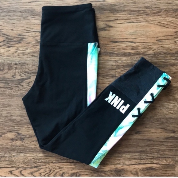 VS PINK High Waist Ankle Lace-Up Leggings - Picture 1 of 7